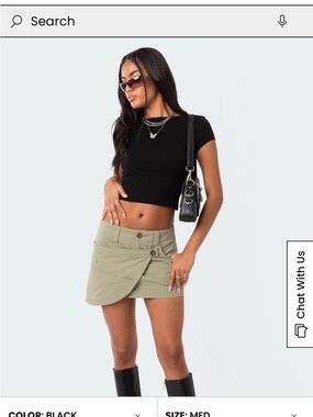 PacSun Black Cropped Crewneck Tee